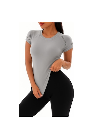 Ghassy Co. Kadın Nefes Alabilir Yüksek Esnek Kısa Kollu, Yoga Fitness Ve Koşu İçin Motivasyonel Tasarım Tişört Çok Renkli