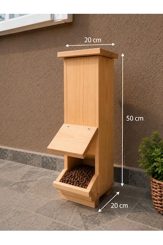 Kedi Mamalığı İç Ve Dış Mekan Ahşap 50x20x20 Cm Su Yalıtımlı