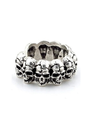 Solfera Kurukafalar İskelet Skull Gotik Tasarım Pirinç Erkek Yüzük RG022