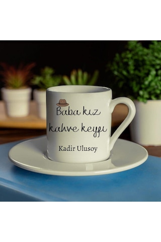 İsme Özel Babalı Kızlı Kahve Fincan Seti