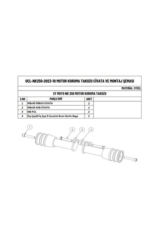Moto Üçel Cfmoto Nk 250 Uyumlu Motor Koruma Takozu