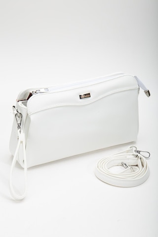 Kadın Portföy Cüzdan Çanta Beyaz 3 Bölmeli Uzun Kısa Askılı-3223 Beyaz