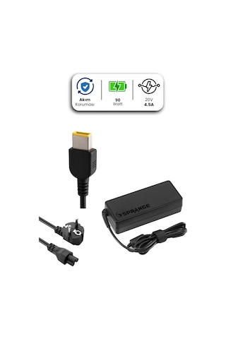 Lenovo Laptop Notebook Adaptör Şarj Aleti 20v 4.5a 90w Usb Pin Kare Uç Adaptör Yerli Üretim