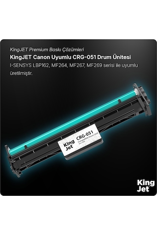 Kingjet Canon Uyumlu 051 Crg-051 Standart Kapasiteli Çipli Uyumlu Drum Ünitesi Mf267