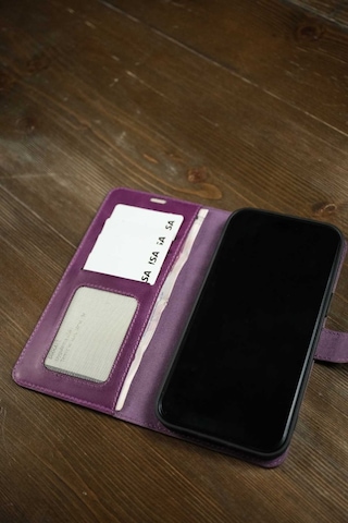 Oppo A6t Hakiki Deri Cüzdanlı Kapaklı Kaliteli Lüks Cüzdan Kılıf Mor