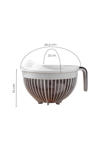 Qlüx İdeas Qmix Pirinç Süzgeci Fil Dişi 3000ml 22cm Çok Renkli