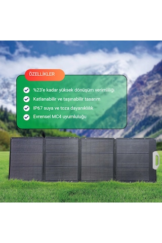 200w Katlanabilen Taşınabilir Yüksek Verimli Güneş Enerjisi Şarj