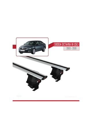 Skoda Octavia Iıı 5e 2013-2019 Arası İle Uyumlu Ace-4 Ara Atkı Tavan Barı Gri