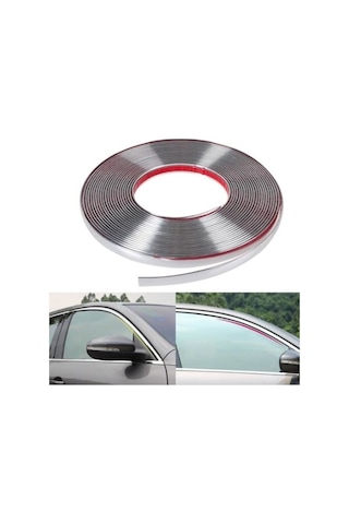 18 mm 3D Dekoratif Krom Nikelaj Şerit Çıta Panjur Kalın Şerit 3 Metre