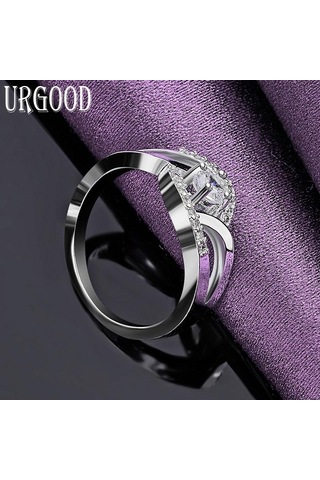 925 Ayar Gümüş Aaa Zirkon Yüzük Hediye Charm Düğün Takı 9