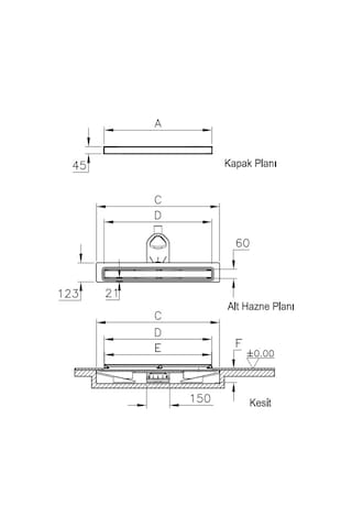 VitrA V-Flow DK100 Style 50 Cm Duş Kanalı Krom 5998036100