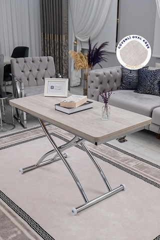 Juppo Üst Tabla Mdf Lizbon Oval Köşe Alt Krom Dışa K