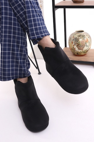 Redplay EB312 Erkek Panduf Ev Botu Ev Ayakkabısı Siyah