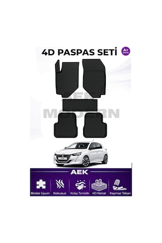 Peugeot 208 Seri 2 4d Paspas Seti 2019 Sonrası A++ Kalite 5 Parça