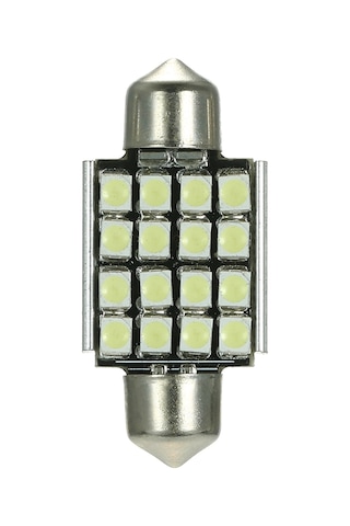 Shineyee 12v 36mm 16 Led 3528 Beyaz Araba İç Aydınlatma Dome Festoon Ampulü 6000k, 200lm, 60000+ Saat
