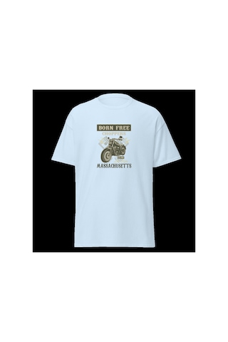Wildstyle Born Free Choppers Motosiklet Vintage Chopper Baskılı Unisex Bisiklet Yaka Pamuklu Tişört - Bebek Ma