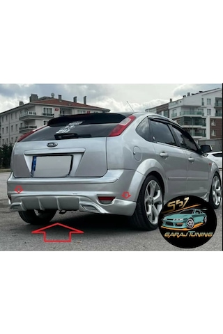 Ford Focus 2 Egzoz Görünümlü Arka Tampon Eki Fiberglass Boyasız