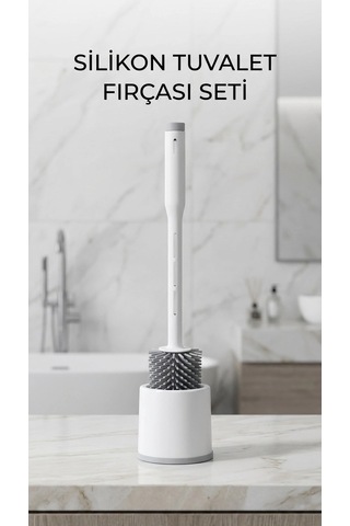 Deterjan Hazneli Ergonomik Silikon Tuvalet Fırçası Çok Renkli