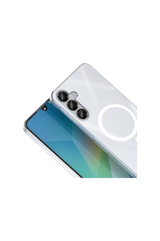 Galaxy A16 Kamera Korumalı M-safe Şarj Özellikli Şeffaf Zore London Sert Pc Kapak Seffaf