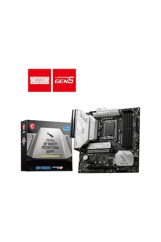 Msı Mag B760m Mortar Wıfı Soket 1700 Ddr5 7000 Oc Pcı-e Gen5 M.2 Usb3.2 Hdmıdp 1x 2.5g Lan Wı-fı 6e Matx Anakart