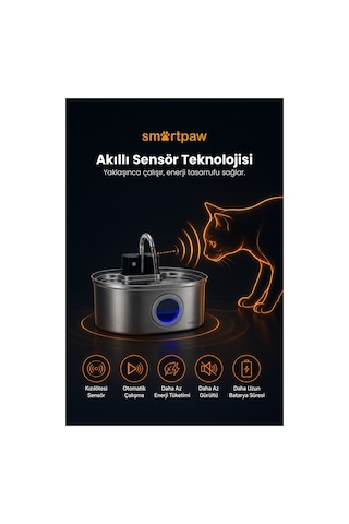 Aqua Max Sensörlü Kedi Su Pınarı Distribütör Garantili