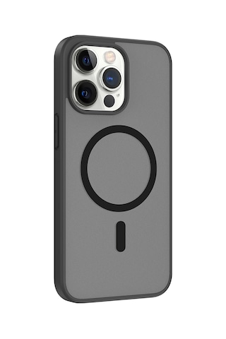 Apple Uyumlu iPhone 14 Pro Kılıf M-safe Şarj Özellikli Mkst Babet Kapak - Mavi