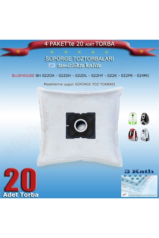 Bluehouse Bh 022da -022dh-022dl-022hy-022k-022pr-024m1 Modellerine Uygun 10 Adet Toz Torbası 200120