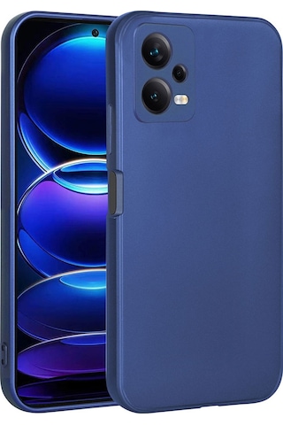 Noktaks - Xiaomi Uyumlu Xiaomi Redmi Note 12 4g - Kılıf Mat Renkli Esnek Premier Silikon Kapak - Saks Mavi