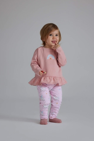 DeFacto Kız Bebek 2'li Takım Bisiklet Yaka Sweatshirt Unicorn Baskılı Beli Lastikli Alt D8699A525SPBR80
