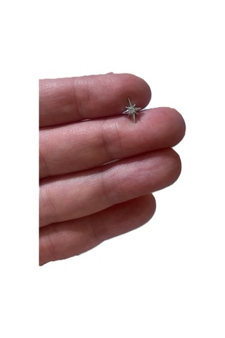 Minimal Kutup Yıldızı Kıkırdak Tragus Helix Pearsıng Küpe 316l Çelik Gümüş