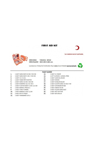 Büyük Boy İlk Yardım Seti First Aid Kit 5324