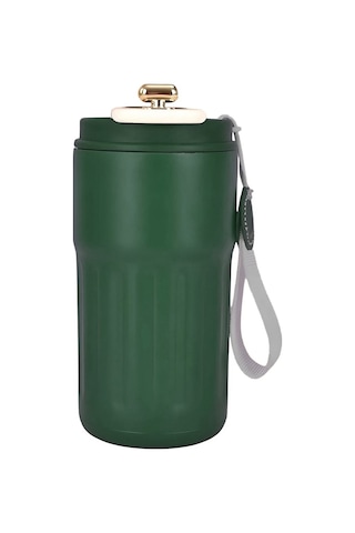 Forzacase Paslanmaz Çelik Termometreli 450 Ml Çay Kahve Termosu - Fc944 Yeşil Yeşil