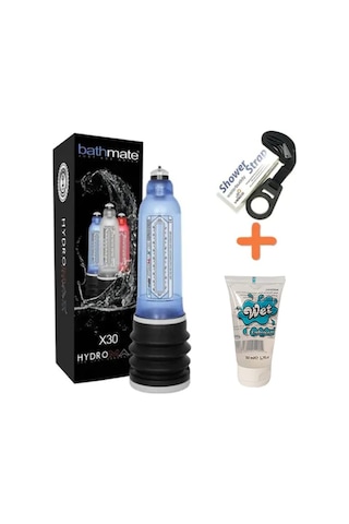 Hızlı Express Bathmate Hydromax X30 Boyun Kemerli Sulu Vakum Penis Pompası + Jel