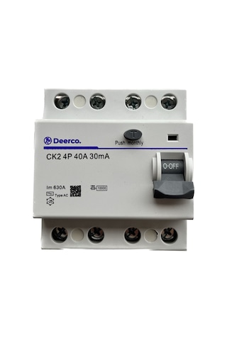 Deerco CK2 4P 40A 30mA Kaçak Akım Koruma Rölesi