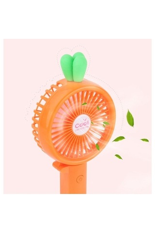 Usb Elektrikli Fan Taşınabilir Pembe Kulak İle Şarj Karikatür El 6152 Pembe