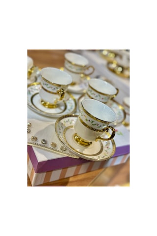 Blossom Vintage Kahve Fincan Takımı Ekru