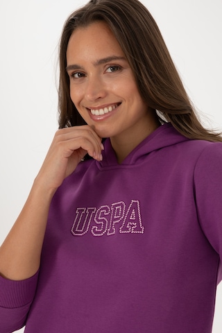 U.S. Polo Assn. Kadın Menekşe Şardonlu Kapüşonlu Basic Sweatshirt 50313566-VR037
