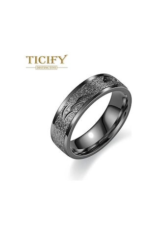 Siyah Işık Lüks Tasarım Sensörü Titanyum Çelik Yüzük Oyma Heykel Mat Hiçbir Renk Niş Çift Yüzük Moda Takı 13 Siyah