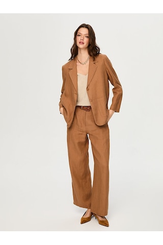 %100 Keten Astarsız Blazer Ceket S26ckt015 Us26ckt01535 Camel