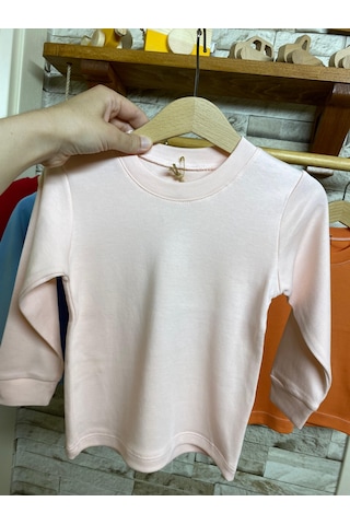 Aysbebe Çocuk Basic Likralı Uzun Kol Tişört Pembe
