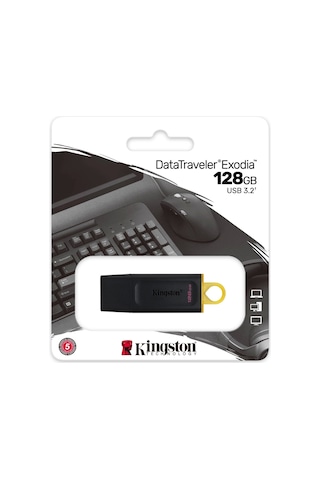 Kıngston Dtx/128gb Usb 3.2 Data Traveler Exodia Gen 1 Flash Disk Siyah - Sarı