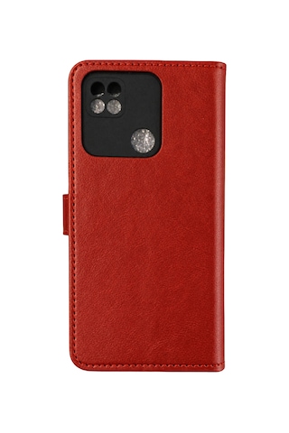 Xiaomi Poco C40 Trend S Plus Kapaklı Telefon Kılıf - Kırmızı Aklby-bsva58 Standart