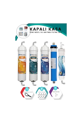 Kapalı Kasa İki Tarafı Quick 5 Li Filtre Seti Nsf Ve Wras Belgeli Vontron Membranlı Set