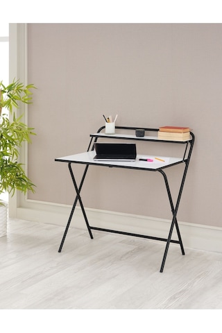 Tam Katlanır Çalışma Masası 85x55x73 Cm Beyaz