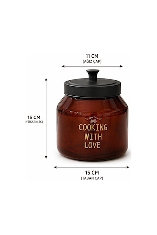 Morponi Metal Kapaklı Cam Çok Amaçlı Erzak Kavanozu Amber 2000 Ml 2 Lt Şeffaf