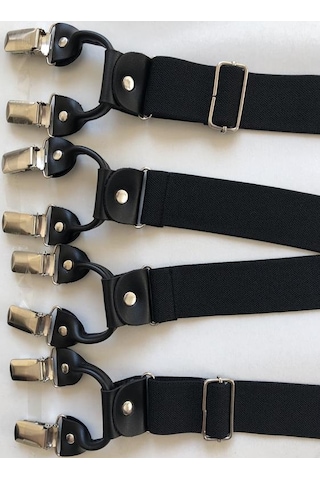 8 Klipsli Siyah Pantolon Askısı