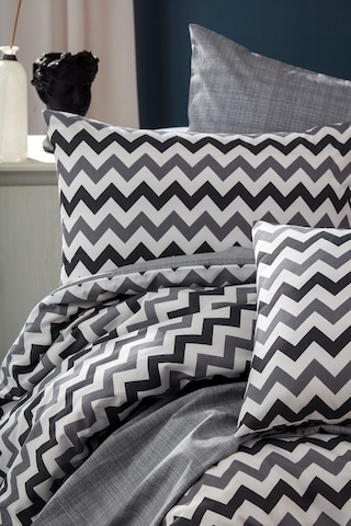 BonjardinHome Tek Kişilik %100 Pamuklu Gri Nevresim Takımı Gri Siyah