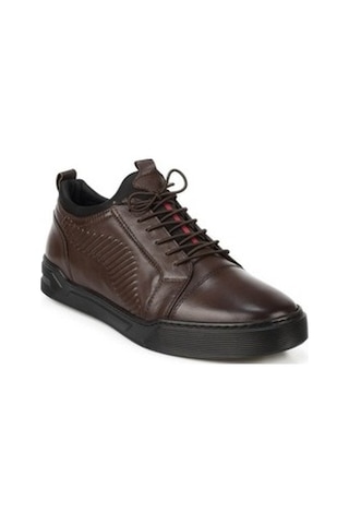 Marcomen Kahverengi Hakiki Deri Erkek Günlük Sneaker Ayakkabı - 1
