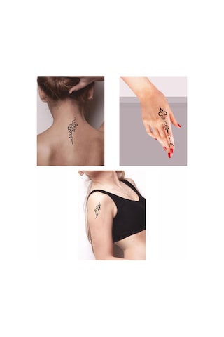 Çiçekli Desenler Kına İle Geçici Dövme Yapma Seti