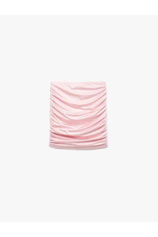 Koton Drapeli Parlak Mini Pareo Etek Pembe 5sak70026mk Gül